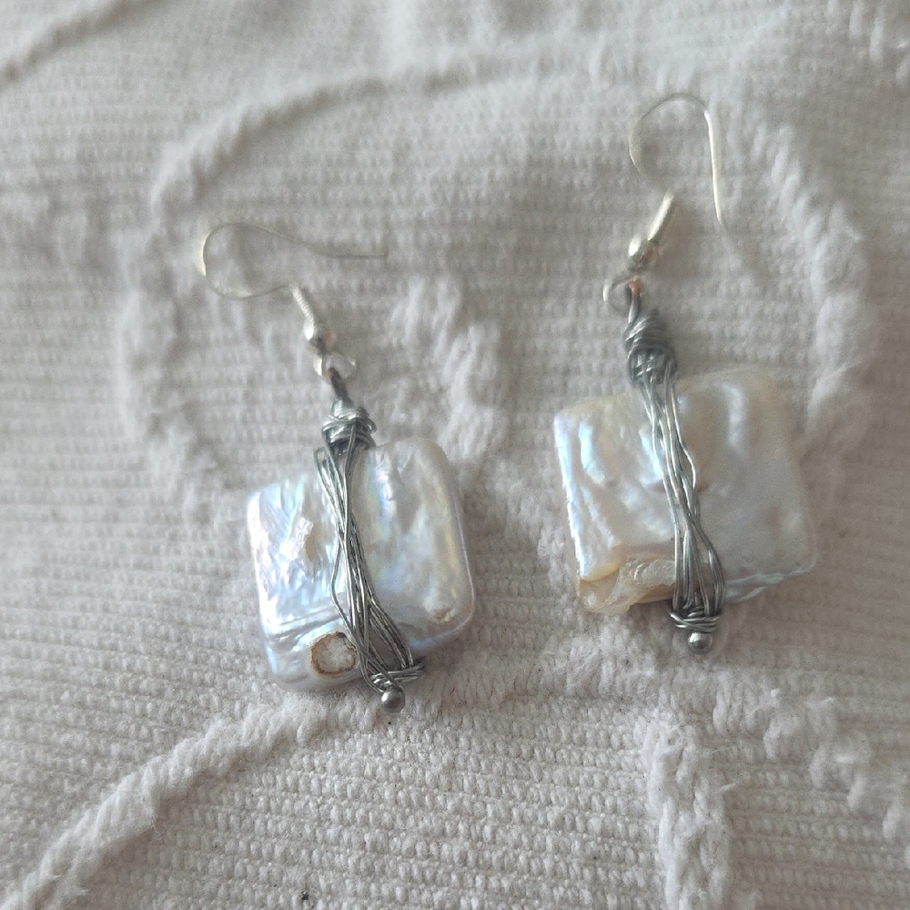 Elegant Silver and Pearl Earrings